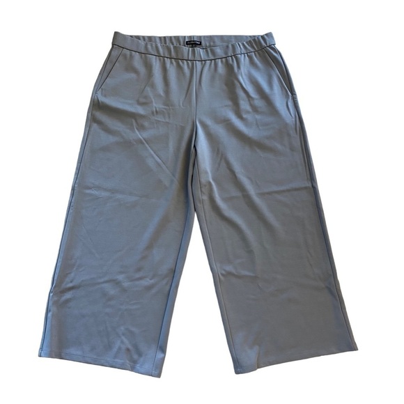 Eileen Fisher Wide Leg Cropped Pants Culottes Gauchos Grey Size XL Extra Large - Picture 1 of 7